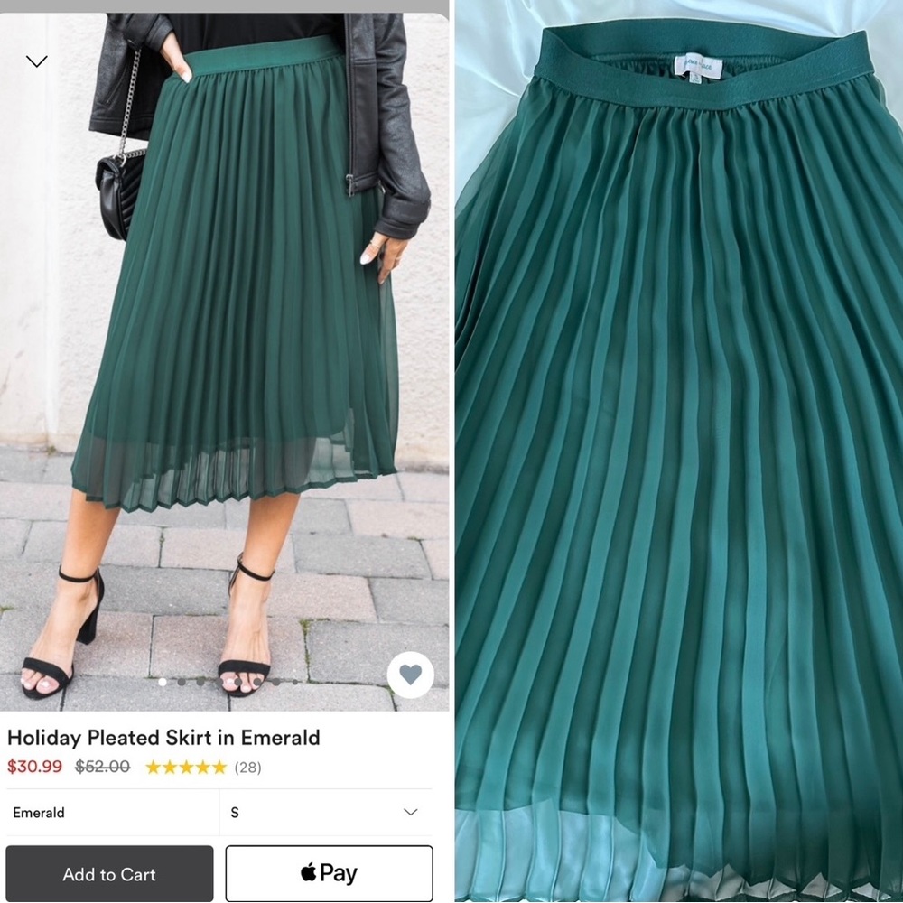 Grace & Lace pleated holiday skirt (S)